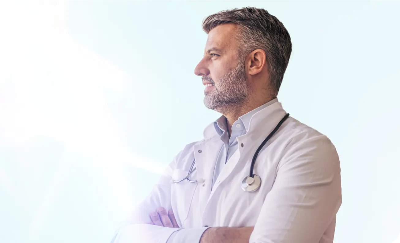 Clinician looking left